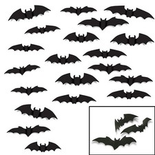 20 pc set HALLOWEEN Decorations Die Cut Cutouts BAT SILHOUETTES