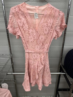 Pink Lace Floral Dress Cocktail Front Time Halfisland SHEIN