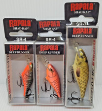 SET-RDR21 3pc Rapala SR-7 SR-4 Shad Rap Deep Runner Fishing Lure