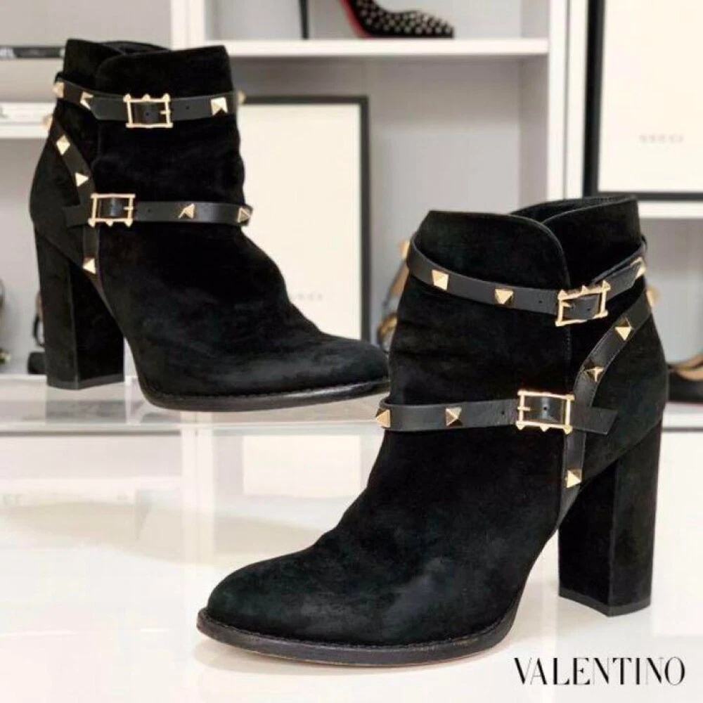 Valentino rockstud suede boots sale