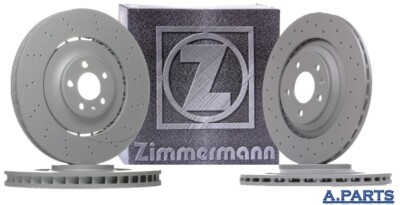 ZIMMERMANN 4X BREMSSCHEIBE 400mm 330mm GELOCHT VORNE  AUDI A7 A8 4FH 4GA 4H2 4H8