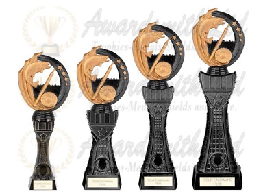ANGELPOKAL AUSZEICHNUNG 4 GRÖßEN KOSTENLOSE GRAVUR und CLUB LOGO SCHWARZ UND GOLD