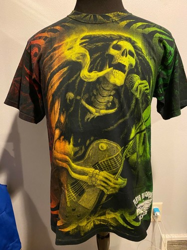 Rasta Skeleton Bob Marley Tee Mens Size 