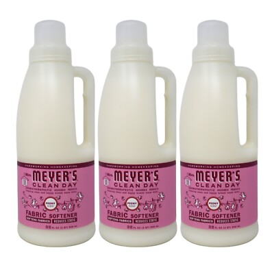 Pack of 3x Mrs. Meyer s Clean Day Liquid Fabric Softener, Peony Scent, 32 Oz.