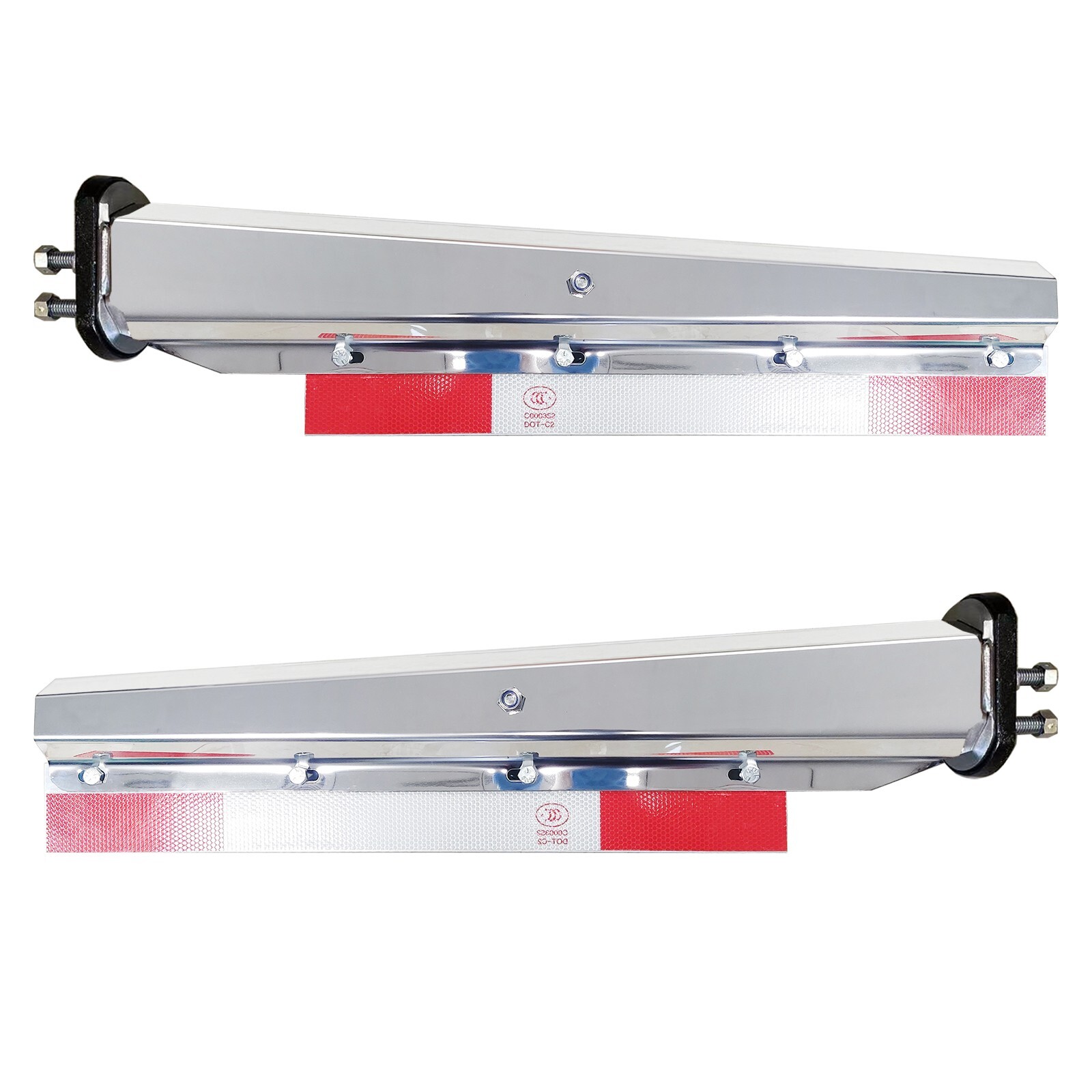 Chrome Spring Loaded Semi Truck Mud Flap Hanger 1.125 & 2.5 Inch Pair