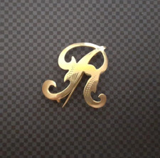 SPILLA IN ORO GIALLO 18 KT 750 LETTERA ( R ) ITALIA ANNI 60