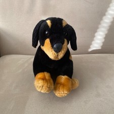 Adorable Black and Tan Plush Dog - Soft Stuffed Animal Rottweiler