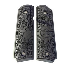 1911 Grips Engraved Textured - COLT Horse logo Full size 