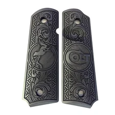 1911 Grips Engraved Textured - COLT Horse logo (Full size)