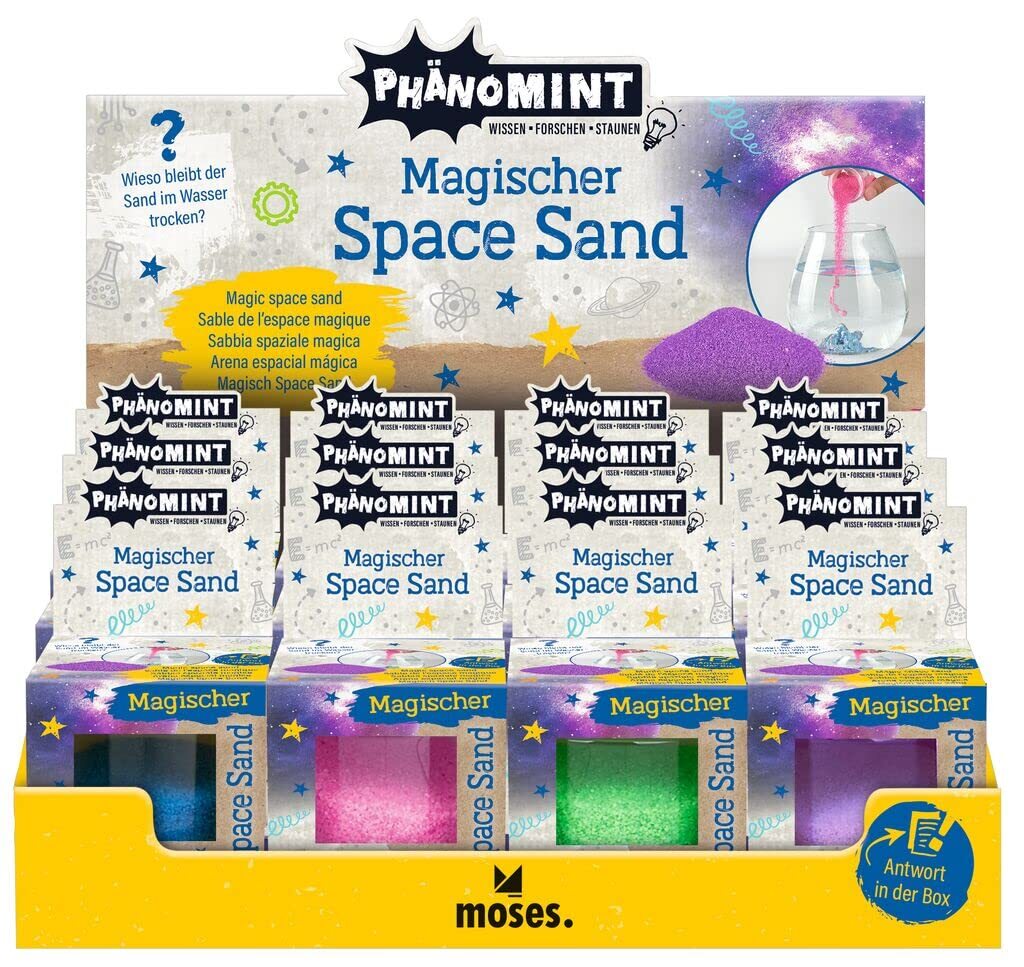 moses. PhänoMINT Magischer Space Sand – Hydrophober bunter Sand zum Spielen und
