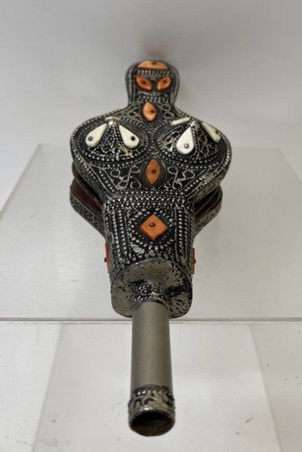 Vintage Moroccan air Blower Handcrafted Bone Camel Berber Engraved Brass Artisan - Picture 5 of 6