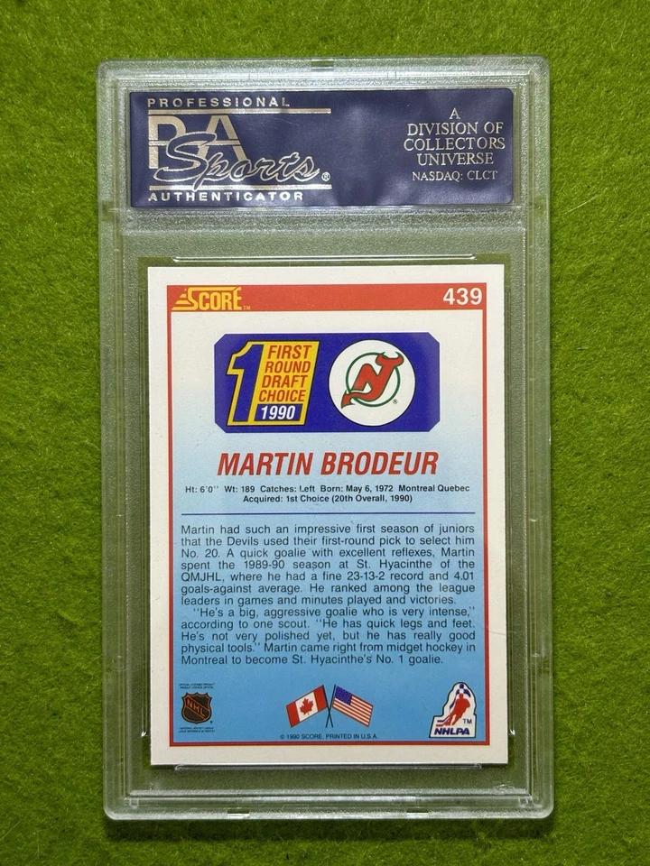 Футболка дебютанта Мартина Бродера из PSA 9 NO30 New Jersey DEVILS 1990 счет RC НХЛ - Изображение 2 из 4