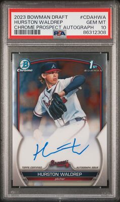 PSA 10 HURSTON WALDREP AUTO 1st 2023 Bowman Chrome Draft BRAVES RC 