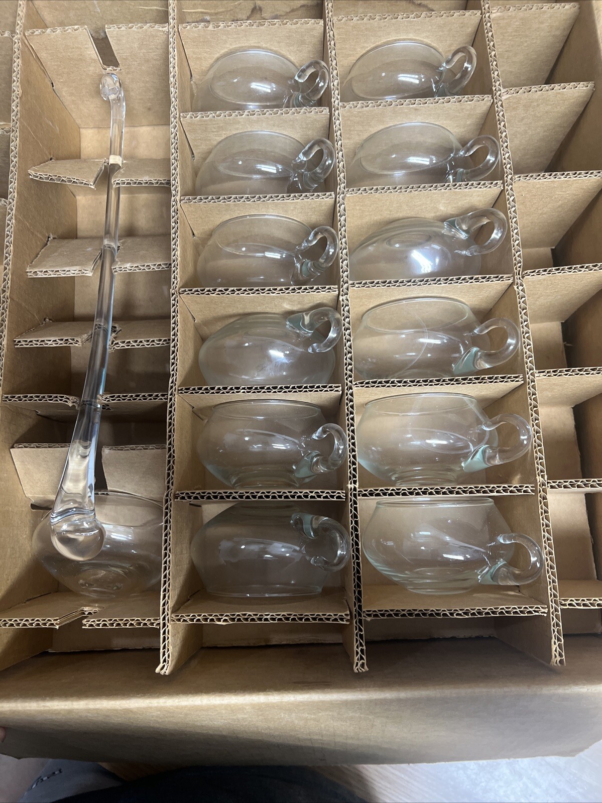 VTG Handblown 14 Piece Riekes Crisa Moderno Crystal Punch Bowl, Cups, Ladle