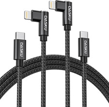 Right Angle USBC to Lightning Cable Mfi Certified Iphone Cord 6FT, 2 Pack