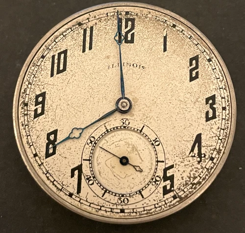 Antique 1922 Illinois Grade 406 Pocket Watch Movement Parts/Repair 12s 19j USA