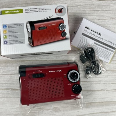 WeatherX Weather & AM/FM Radio Hand Crankable in Emergencies WR182R Red