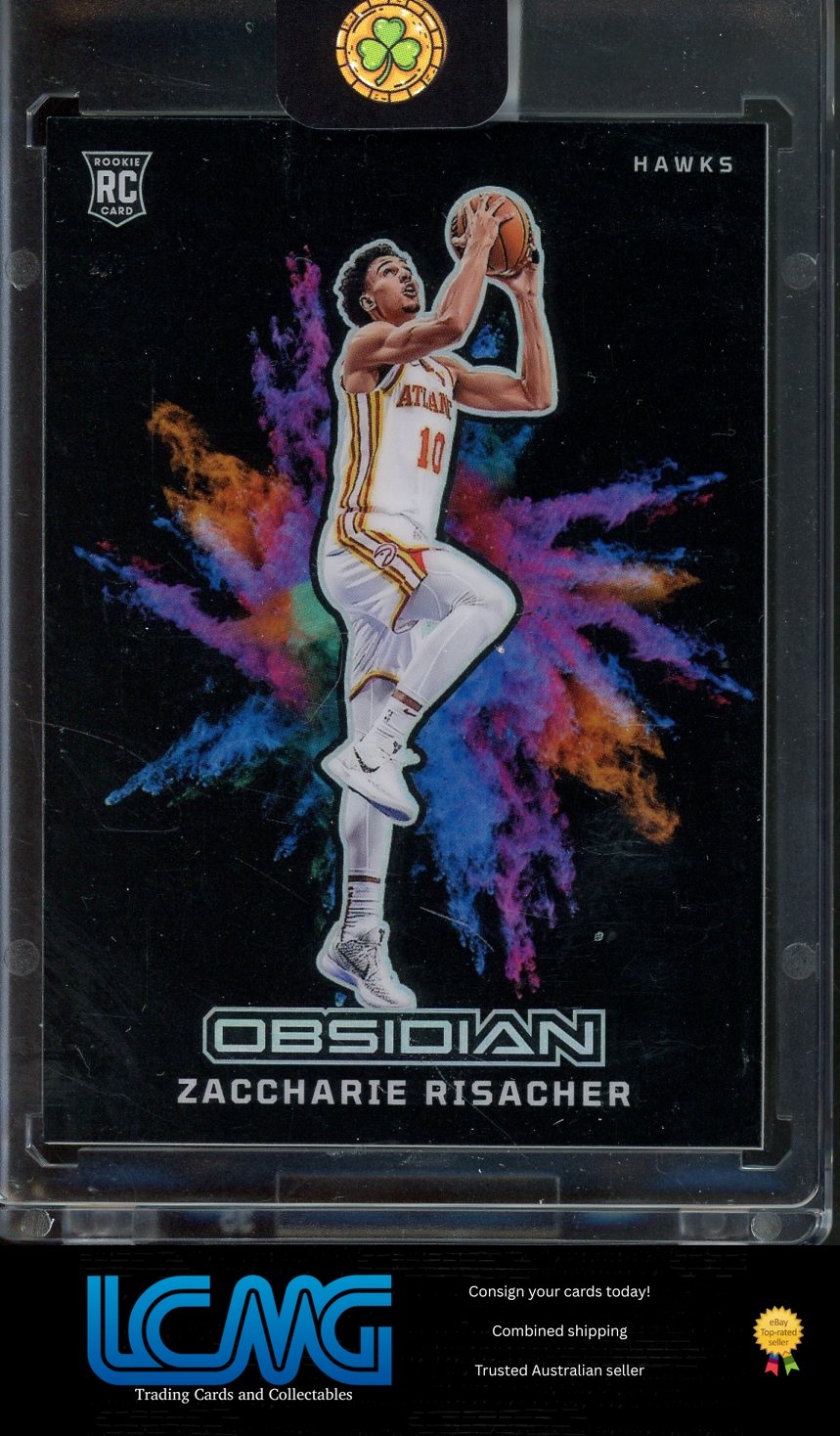 2024-25 Panini Obsidian #14 Zaccharie Risacher Black Color Blast A3C
