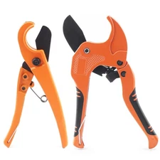 Glarks 2Pcs Ratchet-Type Pipe And Tube Cutter With Pex Straight Cut Pipe Cutter