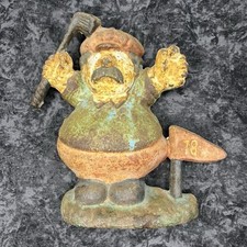 Vintage Golfer Cast Iron Door Stop Bookend Shelf Decor 18th Hole