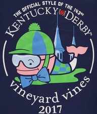 VINEYARD VINES 2017 KENTUCKY DERBY T SHIRT TEE BLUE PERFORMANCE FABRIC BOYS L 16