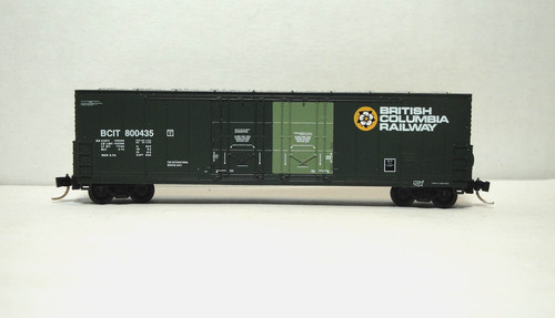 Escala N Atlas British Columbia Railway 50' doble enchufe puerta caja coche #800435 | Condition: Used
