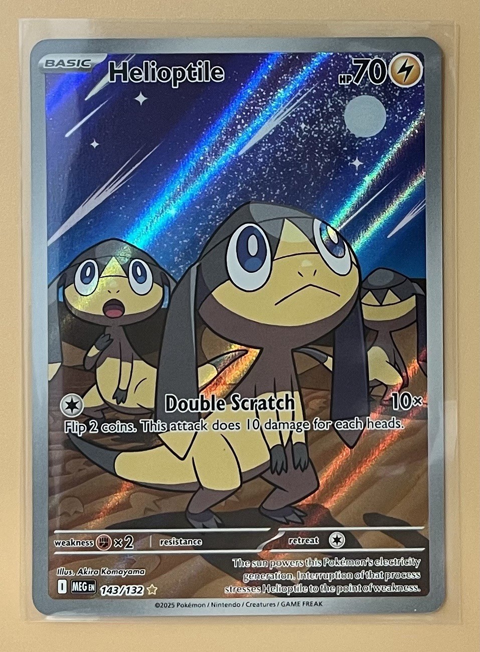 2025 Mega Evolution 143/132 Helioptile Illustration Rare