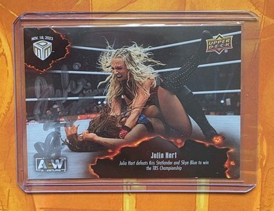 Julia Hart Full Gear 2023 Match Dated Moment SIGNED AEW Upper Deck Skye Blue
