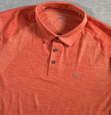 Tommy Bahama IslandZone Polo Mens XL Orange Embroidered Logo Golf Shirt