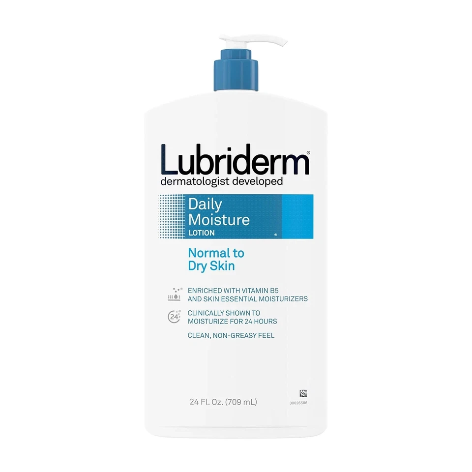 Loción hidratante corporal y de manos Lubriderm Daily Moisture para ayudar a hidratar Dr... Foto 2 de 4