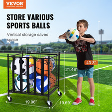 Rolling Sports Ball Storage Cart, Gym and Schools