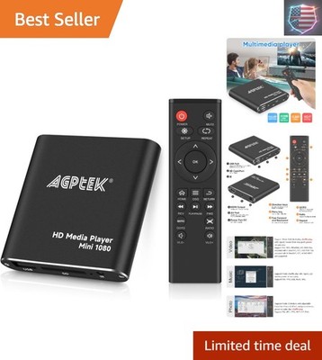 HDMI Media Player, Black Mini 1080p Full-HD Ultra HDMI Digital Media Player f...