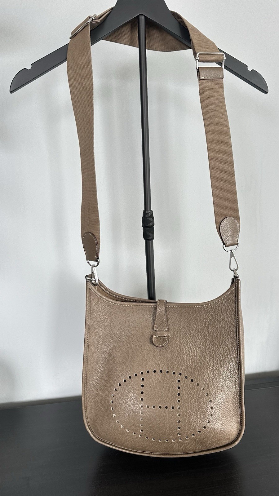 Hermes Evelyne III 29 Etoupe Clemence with palladium hardware