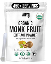 Organic Monk Fruit Extract, 5 Oz, Pure Monk Fruit Sweetener Organic No Erythrito