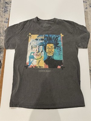 Jean-Michael Basquiat X Ripple  Dos Cabezas  Andy Warhol  Art Vtg Black Tee Sz M