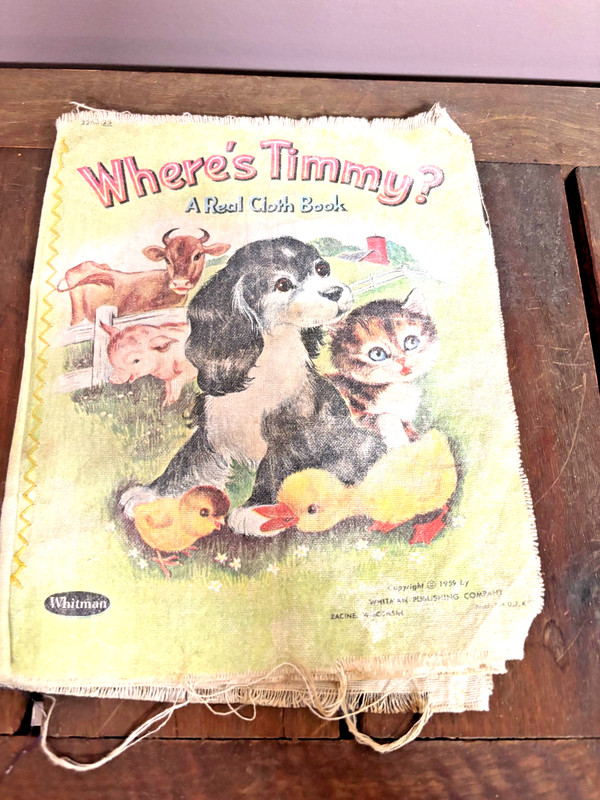 Vintage 1959 Whitman Where's Timmy? A Real Cloth Book - Pre-Owned w/Wear