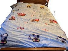 Boys Truck And Traffic Theme Duvet And Pillow Case Bed Set Cotton 88 X 94