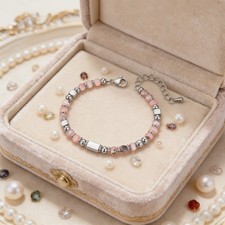 Crystal Beaded Bracelets Tiny Gemstone Bracelets for Girls Valentine's Day Gifts