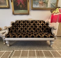 Antique Settee – Freshly Upholstered & Painted Delivery Available 