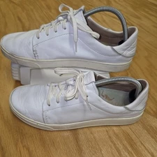 Olukai Pehuea Li'Ili Women's Sneakers Shoes Sz 10 Leather White Lace Up Low Top