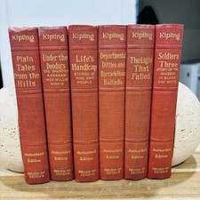 Rudyard Kipling Hardcover Set of 6 Books Review of Reviews 1917 Nice Condition