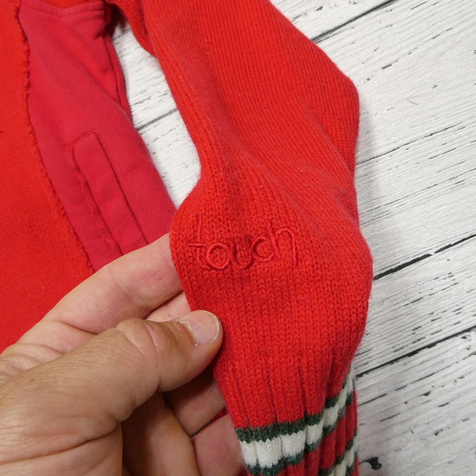 Minnesota Wild Sweater Womens Large Red NHL Hockey Full Zip Knit Stripe Varsity - Image 3 of 4