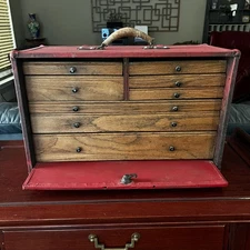 8 Oak Drawer Metal Housing Machinist Tool Chest Box no key