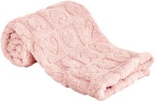 Yurhap Fleece Baby Blanket Heart Checkered 30"x40", 01 Light Pink