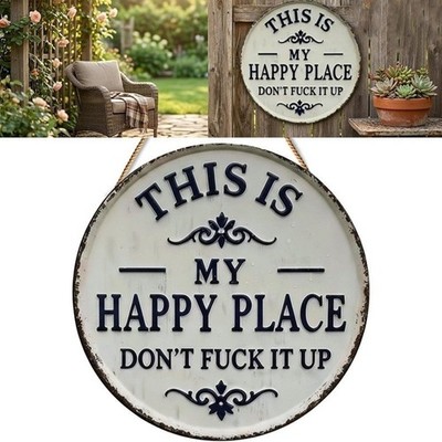This Is My Happy Place Don't F It Up Man Cave Metal Sign Rustic Man Cave TL