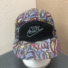 Vintage 90  s Hip Hop Inspired Colorful Nike Nylon Strapback Hat / Cap