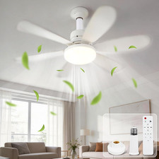 Ventilatore Da Soffitto Con Luce, 40W Plafoniera Soffitto, 52CM LED Dimmerabile 