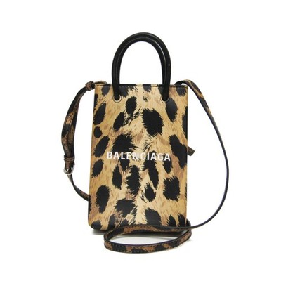 Balenciaga Shopping Phone Holder Shoulder Mini Bag Leopard Print 5