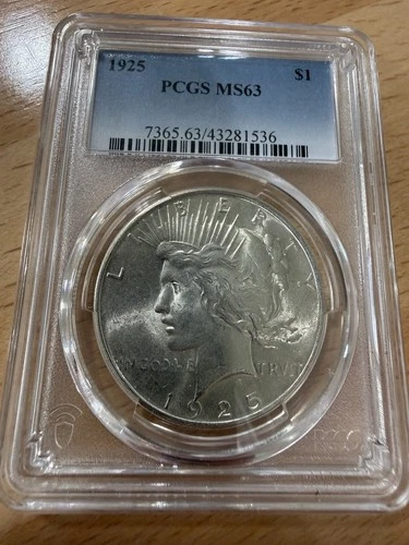 1925 P PCGS MS63 Peace Silver Dollar $1 US Mint Coin