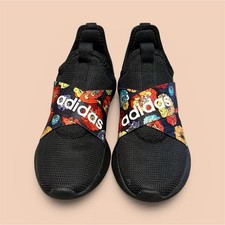 adidas Women's Black Floral Slip On Lightweight Mesh Sneakers